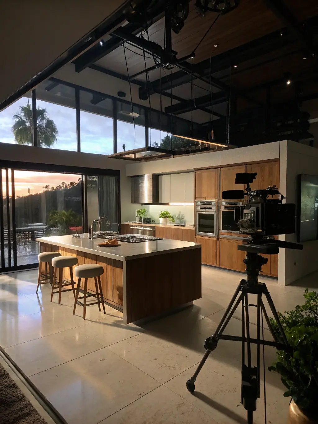 A bright, modern kitchen with new cabinets, countertops, and stylish lighting, showcasing a recent kitchen renovation project by Portland Remodeling Crew.
