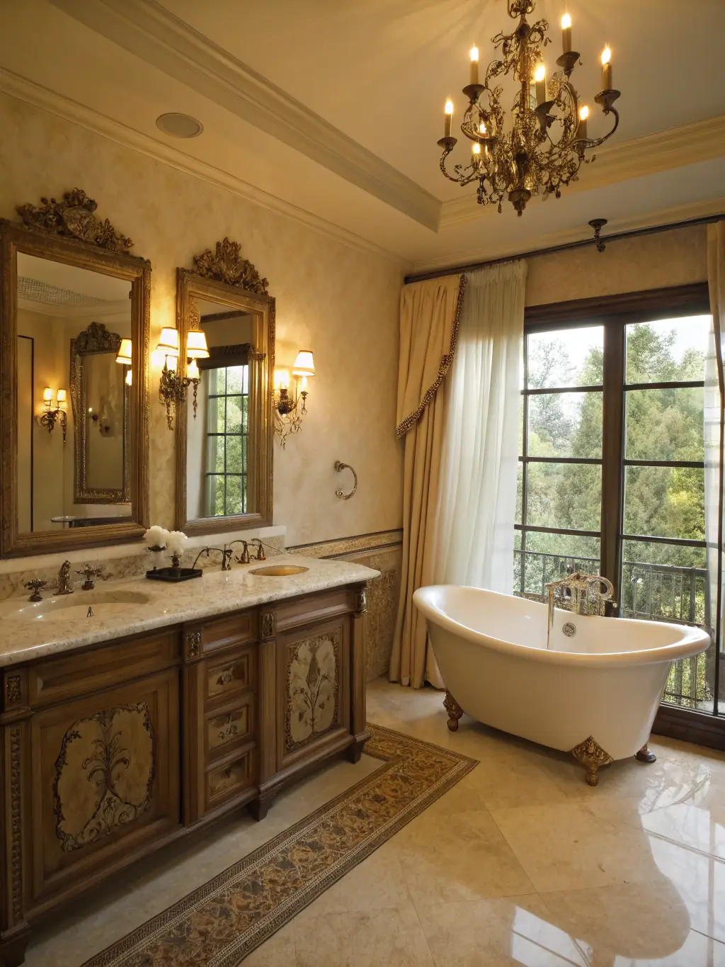 A luxurious bathroom featuring a walk-in shower, soaking tub, and modern fixtures, highlighting Portland Remodeling Crew's bathroom remodeling capabilities.
