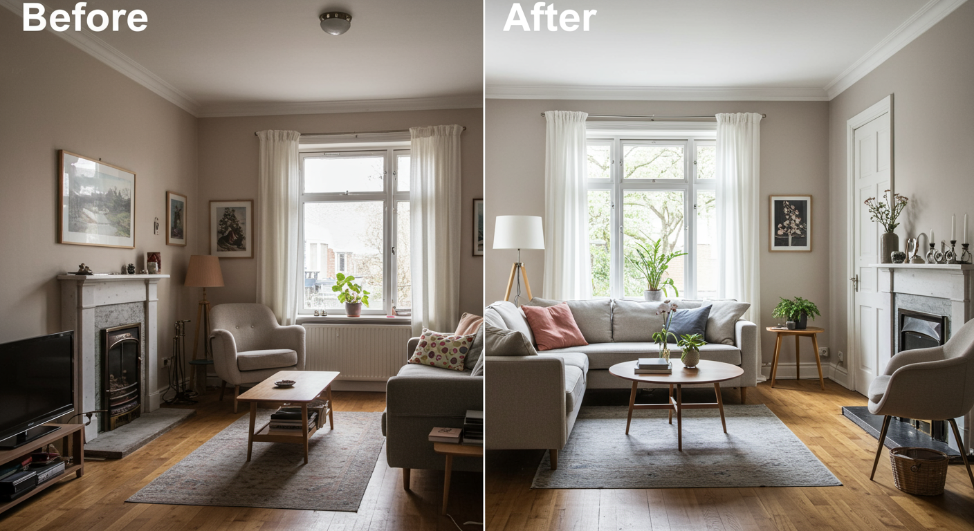 Living Room Makeover in Keizer