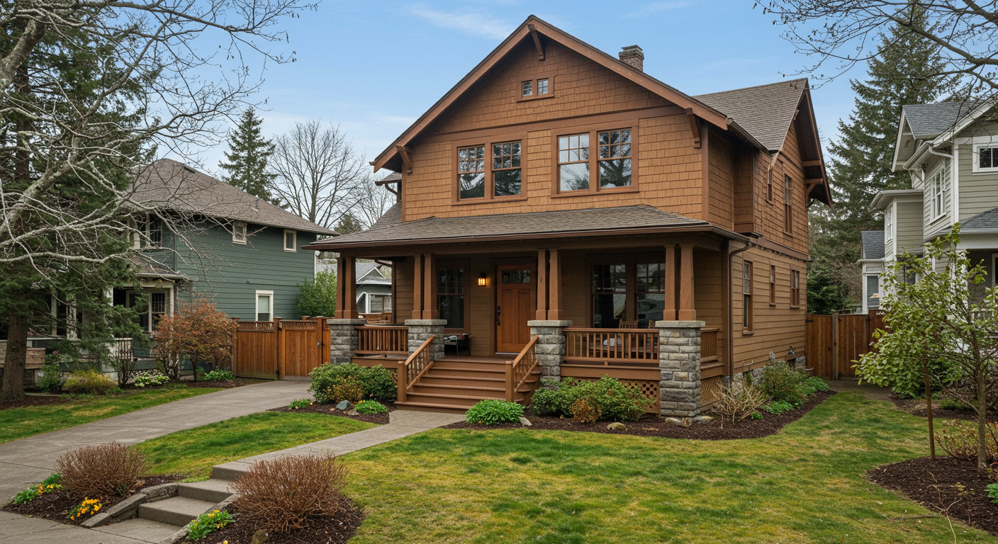 A beautifully remodeled home exterior in Gresham, showcasing quality craftsmanship and local architectural style.